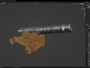 Old Iron Naval Cannon 3D Model