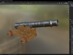 Old Iron Naval Cannon 3D 모델