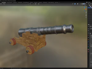 Old Iron Naval Cannon 3D Model