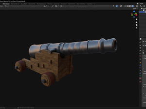 Old Iron Naval Cannon 3D 모델