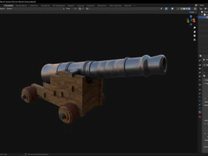 Old Iron Naval Cannon 3D Model