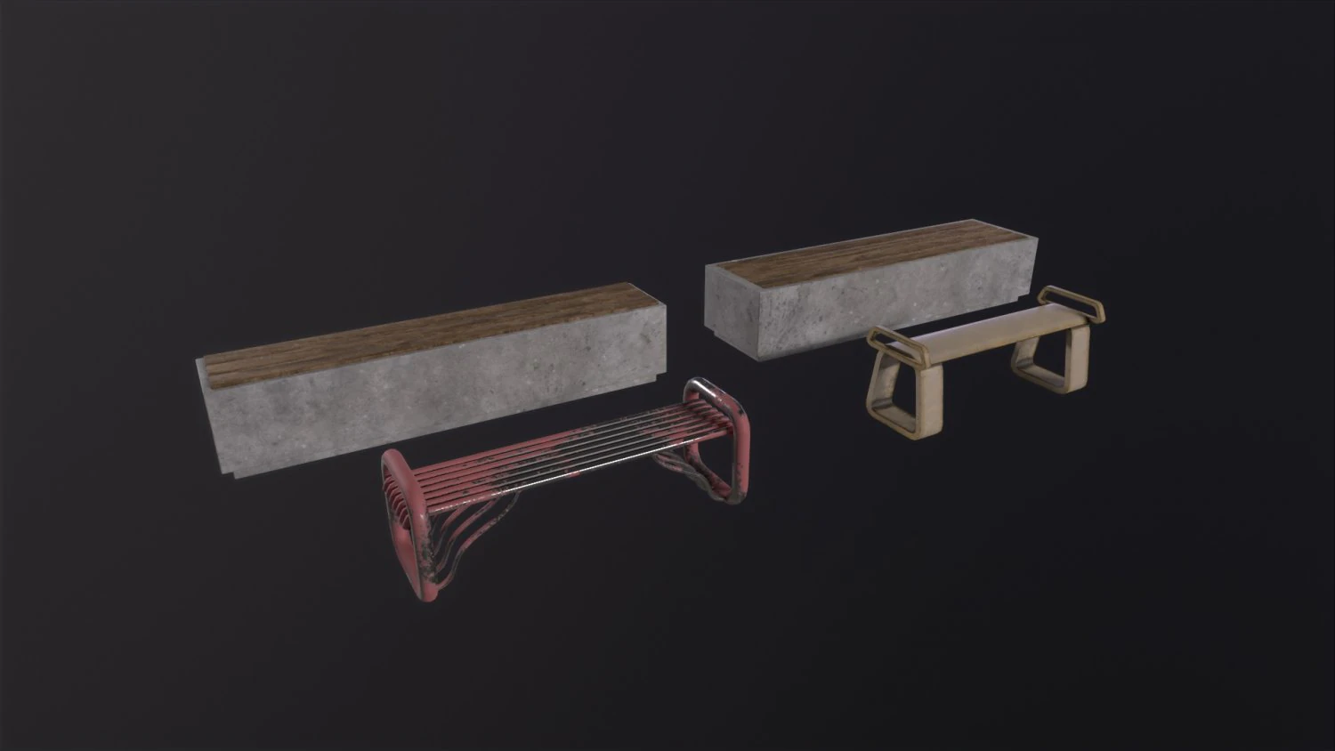 Bench 3D Model .c4d .max .obj .3ds .fbx .stl .blend 