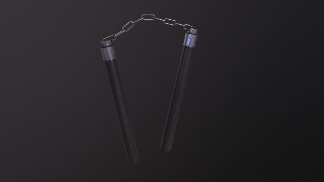 Nunchaku 3D Model .c4d .max .obj .3ds .fbx .stl .blend 