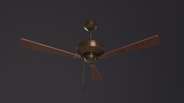 Retro Ceilling Fan 3D Model .c4d .max .obj .3ds .fbx .stl .blend 