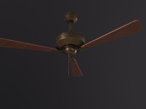 Retro Ceilling Fan 3D Model