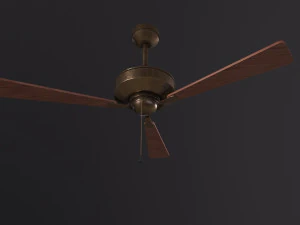 Retro Ceilling Fan 3D Model