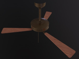 Retro Ceilling Fan 3D Model