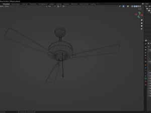 Retro Ceilling Fan 3D Model