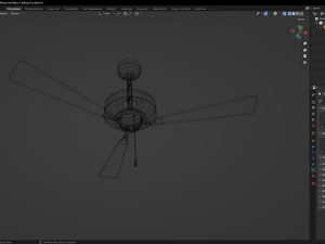 Retro Ceilling Fan 3D Model