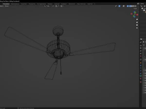 Retro Ceilling Fan 3D Model