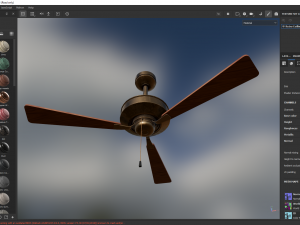 Retro Ceilling Fan 3D Model