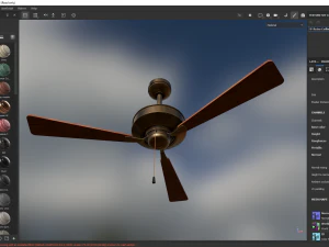 Retro Ceilling Fan 3D Model