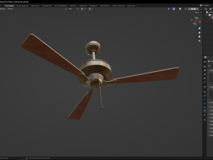 Retro Ceilling Fan 3D Model