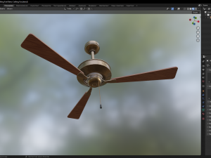 Retro Ceilling Fan 3D Model