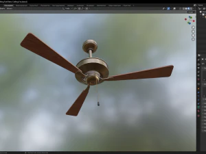 Retro Ceilling Fan 3D Model