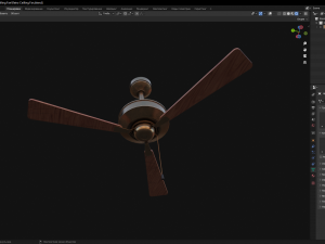 Retro Ceilling Fan 3D Model