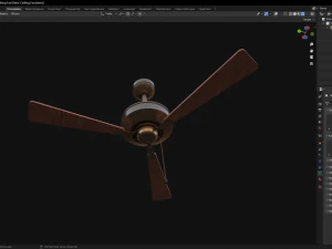 Retro Ceilling Fan 3D Model