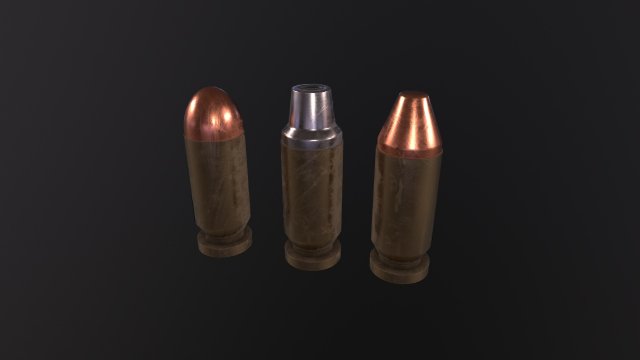 Bullets 9mm 3Dモデル .c4d .max .obj .3ds .fbx .stl .blend