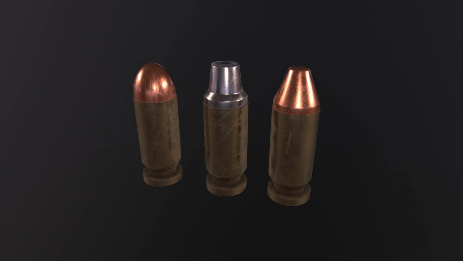 Bullets 9mm 3D Model .c4d .max .obj .3ds .fbx .stl .blend 