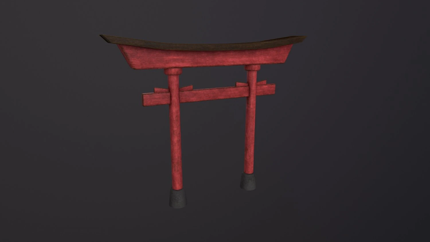 Old Japanese Torii Gate 3D Model .c4d .max .obj .3ds .fbx .stl .blend 