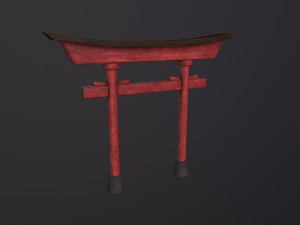 Old Japanese Torii Gate 3Dモデル