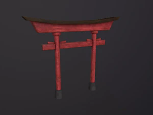 Eski Japon Torii Kapısı 3D Model