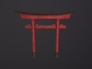 Old Japanese Torii Gate 3D Model