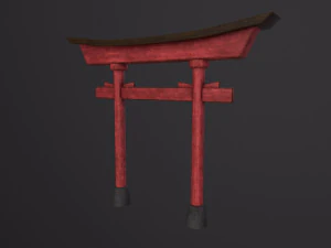 Old Japanese Torii Gate 3D Model