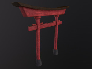 Old Japanese Torii Gate 3D Model