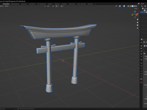 Old Japanese Torii Gate 3D Model