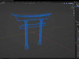 Old Japanese Torii Gate 3D Model