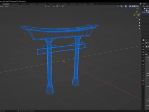 Old Japanese Torii Gate 3D Model