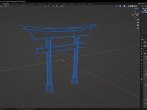 Old Japanese Torii Gate 3D Model