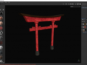 Old Japanese Torii Gate 3D Model