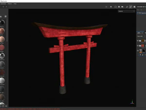 Old Japanese Torii Gate 3D Model