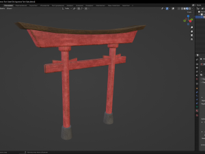Old Japanese Torii Gate 3D Model