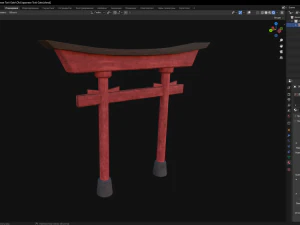 Old Japanese Torii Gate 3D Model