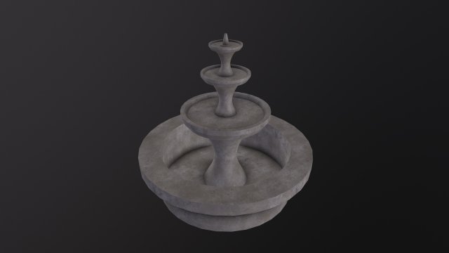Simple Fountain Model 3D .c4d .max .obj .3ds .fbx .stl .blend 