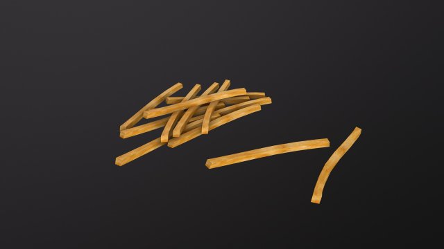 French Fries 3D 모델 .c4d .max .obj .3ds .fbx .stl .blend 