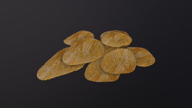 Potato Chips 3D Model .c4d .max .obj .3ds .fbx .stl .blend 