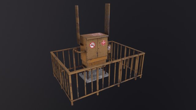 Gas distribution station 3D 模型 .c4d .max .obj .3ds .fbx .stl .blend 