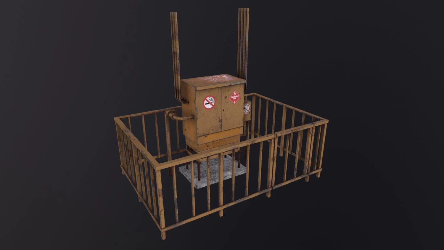 Poste de distribution de gaz Modèle 3D .c4d .max .obj .3ds .fbx .stl .blend 