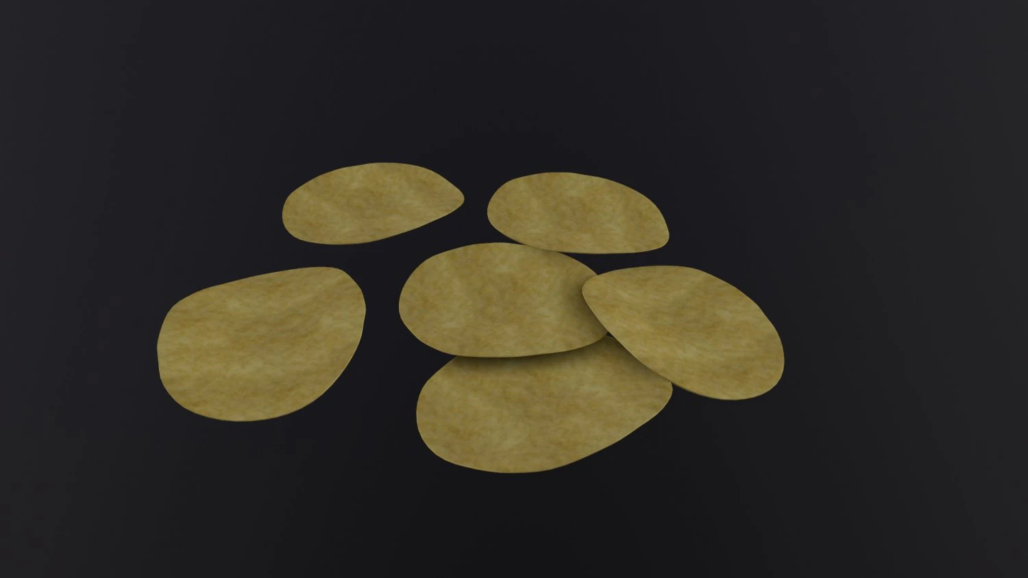 Potato Chips 3D Model .c4d .max .obj .3ds .fbx .stl .blend 