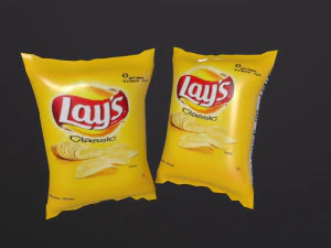 Упаковка чіпсів лежить 3D Модель