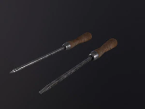 旧平头和十字螺丝刀 3D 模型