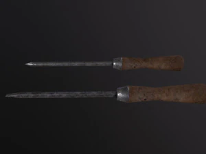 Old Flathead and Phillips Screwdrivers 3D Model