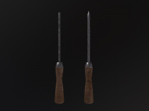 Old Flathead and Phillips Screwdrivers Model 3D