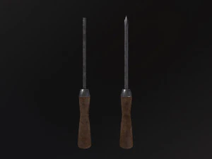 Old Flathead and Phillips Screwdrivers 3D Model