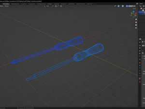 Old Flathead and Phillips Screwdrivers 3D Model