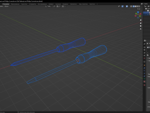 Old Flathead and Phillips Screwdrivers Model 3D